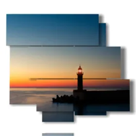 Cadre phare dans la mer