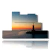 quadro faro nel mare con mare piatto al tramonto - version: 7 pannelli 171x101cm