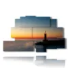 quadro faro nel mare con mare piatto al tramonto - version: 9 pannelli 173x103cm