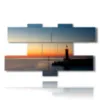 bild leuchtturm im meer mit flachem meer bei sonnenuntergang - version: 7 pannelli 176x102cm