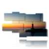 quadro faro nel mare con mare piatto al tramonto - version: 9 pannelli 180x103cm