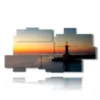 bild leuchtturm im meer mit flachem meer bei sonnenuntergang - version: 11 pannelli 214x107cm