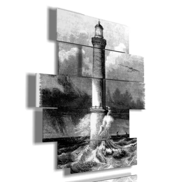 Cuadro con pintura de un faro.