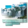 painting with iguazu falls in brazil - version: 5 pannelli 106x98cm