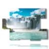 painting with iguazu falls in brazil - version: 6 pannelli 129x94cm