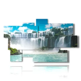 Undbild mit Wasserfällen