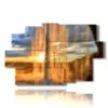 animated painting waterfalls at sunset in iceland - version: 9 pannelli 171x108cm