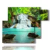 painting waterfalls in the lake - version: 6 pannelli 122x96cm