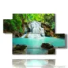 bild wasserfaelle im see - version: 5 pannelli 128x85cm