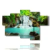 painting waterfalls in the lake - version: 6 pannelli 136x91cm