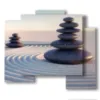 bild von bewegtem sand mit zen steinen - version: 5 pannelli 89x77cm