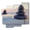 bild von bewegtem sand mit zen steinen - version: 5 pannelli 106x98cm