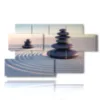 sand painting in motion with zen stones - version: 7 pannelli 157x90cm