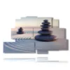 sand painting in motion with zen stones - version: 9 pannelli 173x103cm