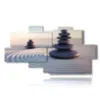 sand painting in motion with zen stones - version: 8 pannelli 184x97cm