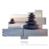 sand painting in motion with zen stones - version: 9 pannelli 183x121cm