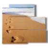 bilder bewegter sand mit fussspuren am meer - version: 5 pannelli 102x93cm