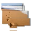 bilder bewegter sand mit fussspuren am meer - version: 6 pannelli 113x99cm