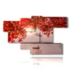 painting with photos in autumn at the lake - version: 7 pannelli 172x103cm