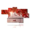 painting with photos in autumn at the lake - version: 7 pannelli 180x106cm