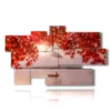 painting with photos in autumn at the lake - version: 9 pannelli 182x107cm