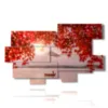 painting with photos in autumn at the lake - version: 10 pannelli 186x115cm