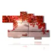painting with photos in autumn at the lake - version: 10 pannelli 195x118cm