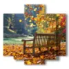 peinture avec de belles images d automne - version: 5 pannelli 89x85cm