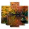 painting with autumn print - version: 5 pannelli 89x85cm