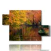 painting with autumn print - version: 5 pannelli 128x85cm