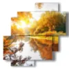 bild mit fotos von baeumen im herbst - version: 4 pannelli 77x78cm