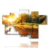 painting with photos of trees in autumn - version: 6 pannelli 136x91cm
