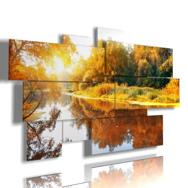 Cuadro, foto, árboles, otoño