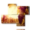 painting with images of autumn in the countryside - version: 4 pannelli 94x77cm