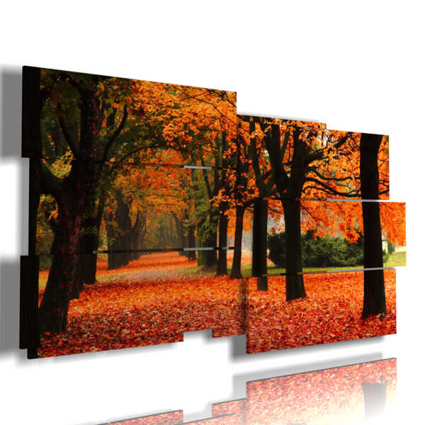 quadro con immagine albero autunno