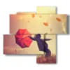 painting with funny autumn photos - version: 4 pannelli 94x85cm