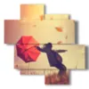 painting with funny autumn photos - version: 4 pannelli 97x97cm