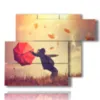 painting with funny autumn photos - version: 6 pannelli 122x96cm