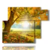painting with autumn images with good morning - version: 6 pannelli 122x96cm