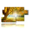 tableau avec images d automne avec bonjour - version: 7 pannelli 157x90cm