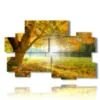 tableau avec images d automne avec bonjour - version: 10 pannelli 176x115cm