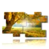 painting with autumn images with good morning - version: 10 pannelli 186x105cm
