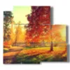 painting in autumn canvas print - version: 5 pannelli 102x93cm