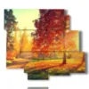 painting in autumn canvas print - version: 6 pannelli 113x99cm