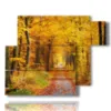 caja con fotos del bosque de otono - version: 6 pannelli 122x96cm