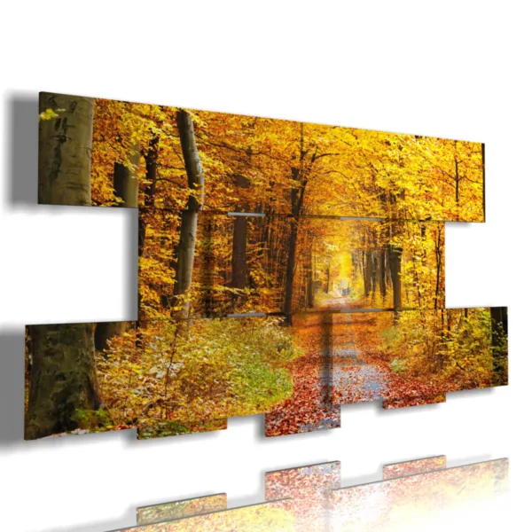 cuadro bosque otoño