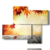 quadro di stampe autunno e foglie - version: 4 pannelli 94x77cm