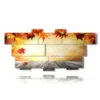 painting of autumn prints and leaves - version: 12 pannelli 232x107cm
