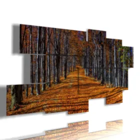 Tableaux avec impressions de dessins d''automne