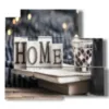 quadri con scritta home e luci - version: 5 pannelli 102x93cm